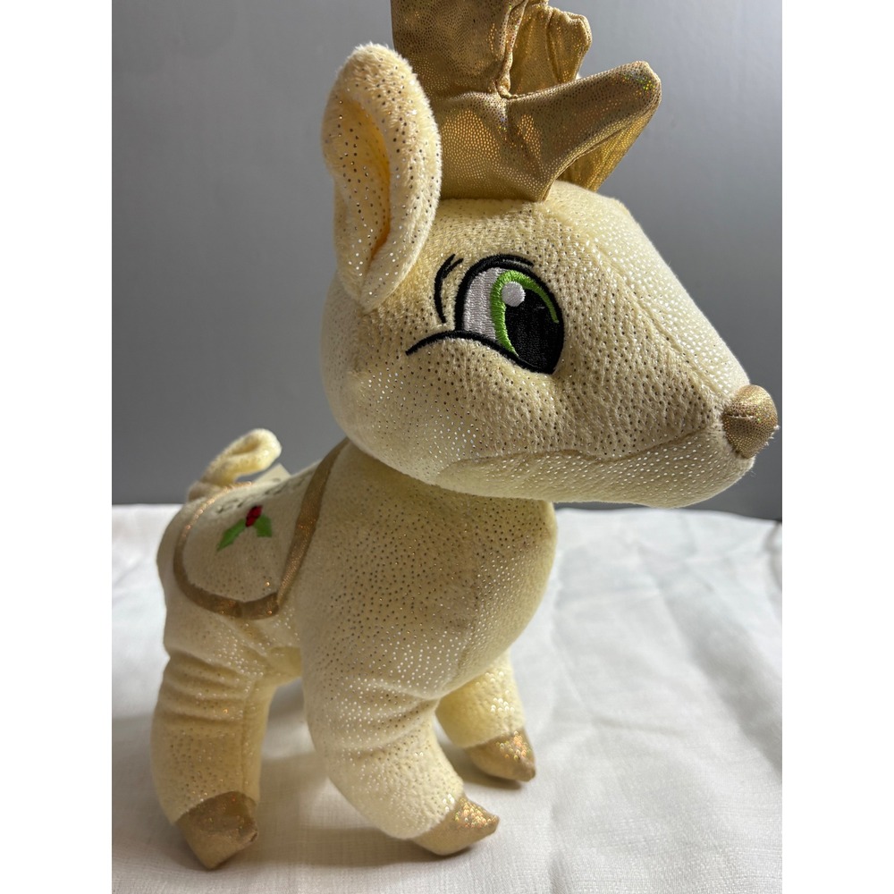 Santa's Classic Reindeer Collection Comet Plush Gold Cream Sparkle Holiday Toy